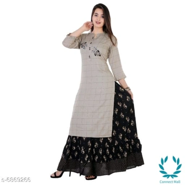 Attractive Women's Kurta Set  with Skirt - XL